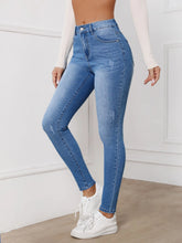 High Waisted Zip Up Skinny Jeans